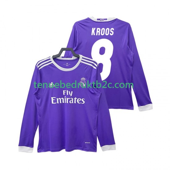 Uitshirt Retro Real Madrid KROOS 8 2016 2017 Mannen L-S