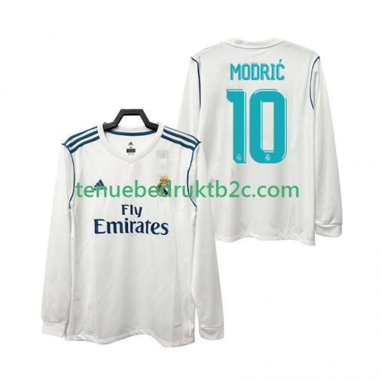 Thuisshirt Retro Real Madrid MODRIC 10 2017 2018 Mannen L-S
