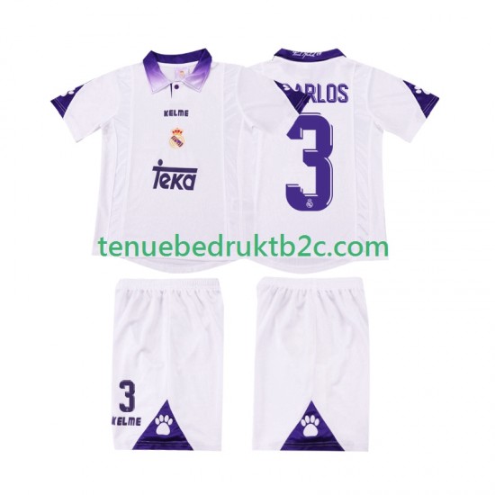 Thuisshirt Retro Real Madrid R CARLOS 3 1997 Voetbalteneu Kinderen 1998 S-S