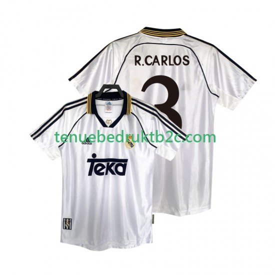 Thuisshirt Retro Real Madrid R.CARLOS 3 2000 Mannen 1998 S-S