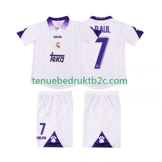 Thuisshirt Retro Real Madrid RAUL 7 1997 Voetbalteneu Kinderen 1998 S-S