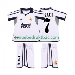 Thuisshirt Retro Real Madrid RAUL 7 2001 Voetbalteneu Kinderen 2002 S-S