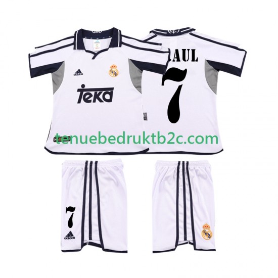 Thuisshirt Retro Real Madrid RAUL 7 2001 Voetbalteneu Kinderen 2002 S-S