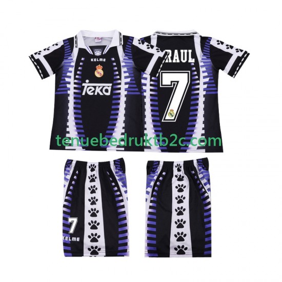 3de shirt Retro Real Madrid RAUL 7 1997 Voetbalteneu Kinderen 1998 S-S