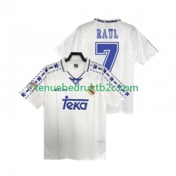 Thuisshirt Retro Real Madrid RAUL 7 1996 1997 Mannen S-S