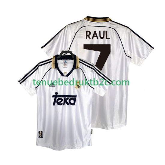 Thuisshirt Retro Real Madrid RAUL 7 2000 Mannen 1998 S-S
