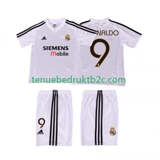 Thuisshirt Retro Real Madrid RONALDO 9 5 Voetbalteneu Kinderen 2004 2002 S-S