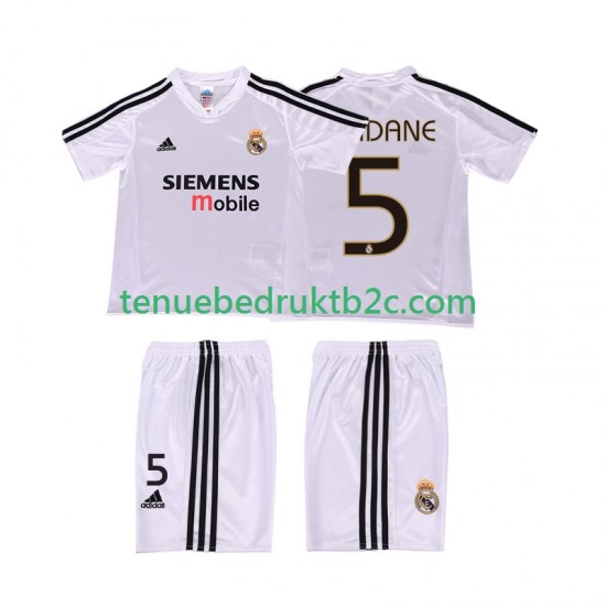 Thuisshirt Retro Real Madrid ZIDANE 5 5 Voetbalteneu Kinderen 2004 2002 S-S