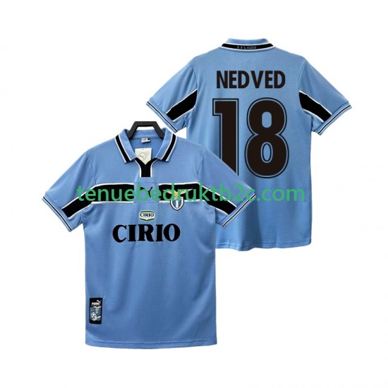 Thuisshirt Retro SS Lazio NEDVED 18 Mannen 1998 1999 S-S