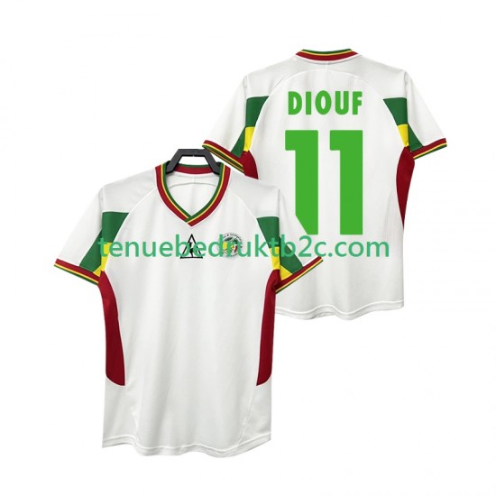 Thuisshirt Retro Senegal DIOUF 11 Mannen 2002 S-S