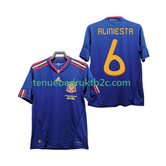 Uitshirt Retro Spanje Andres Iniesta 6 Mannen 2010 S-S