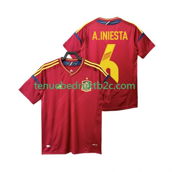 Thuisshirt Retro Spanje Andres Iniesta 6 2012 Mannen S-S