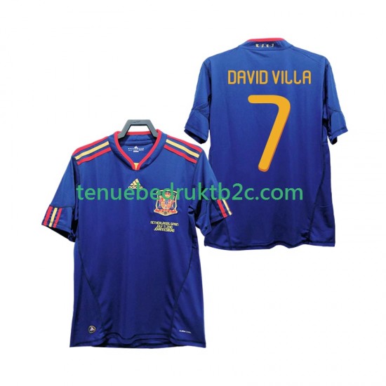 Uitshirt Retro Spanje DAVID VILLA 7 Mannen 2010 S-S
