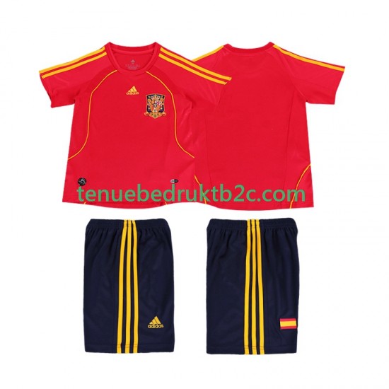 Thuisshirt Retro Spanje Voetbalteneu Kinderen 2008 S-S