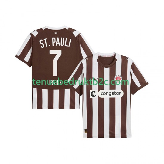 Thuisshirt St. Pauli Jackson Irvine 7 Mannen 2025-26 S-S