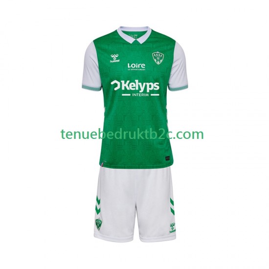 Thuisshirt AS Saint-Etienne Voetbalteneu Kinderen 2025-26 S-S