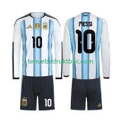 Thuisshirt Argentinië Lionel Messi 10 Voetbalteneu Kinderen WK 2026 L-S