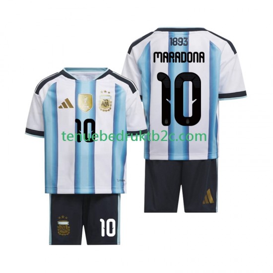 Thuisshirt Argentinië Maradona 10 Voetbalteneu Kinderen WK 2026 S-S