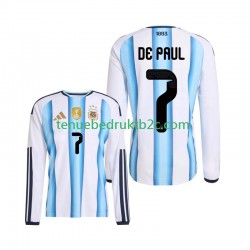 Thuisshirt Argentinië Rodrigo De Paul 7 Mannen WK 2026 L-S
