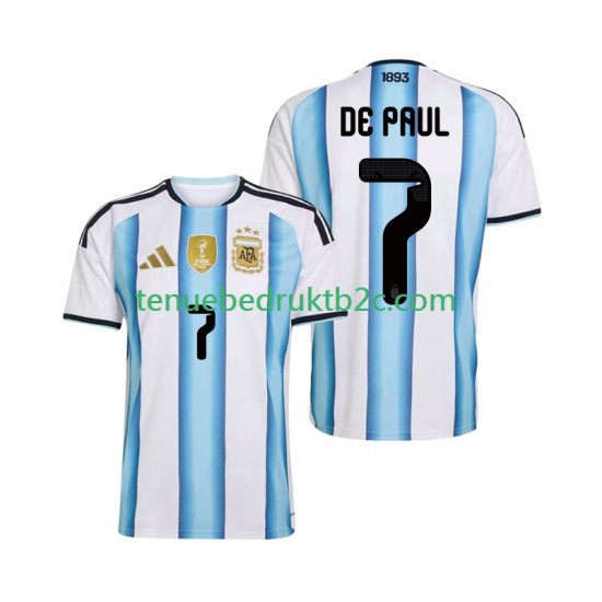 Thuisshirt Argentinië Rodrigo De Paul 7 Mannen WK 2026 S-S