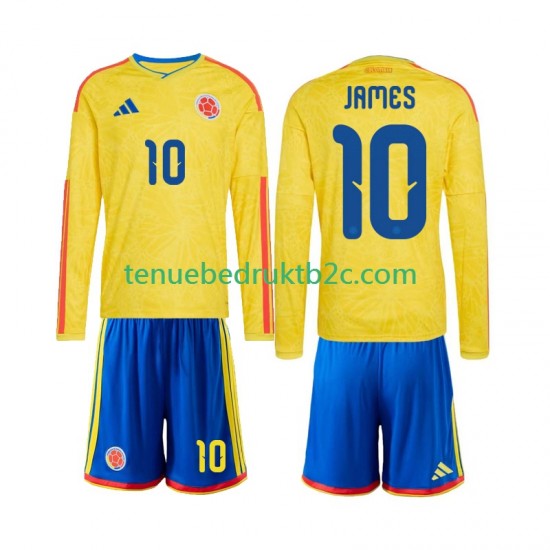 Thuisshirt Colombia James Rodriguez 10 Voetbalteneu Kinderen WK 2026 L-S