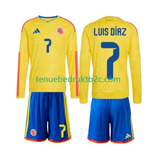 Thuisshirt Colombia Luis Diaz 7 Voetbalteneu Kinderen WK 2026 L-S