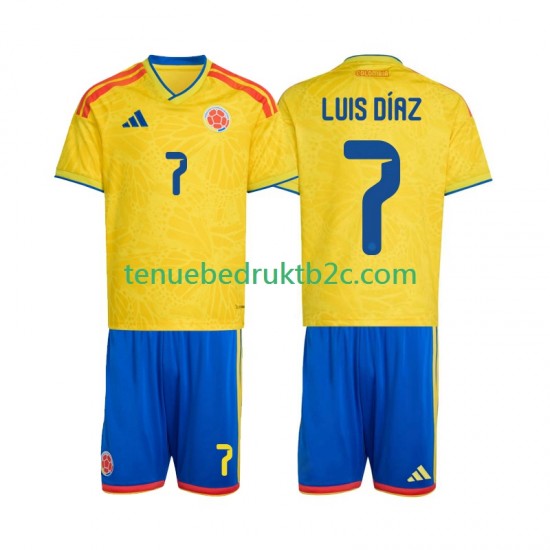 Thuisshirt Colombia Luis Diaz 7 Voetbalteneu Kinderen WK 2026 S-S