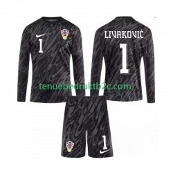3de shirt Kroatië Keeper DOMINIK LIVAKOVIC 1 Voetbalteneu Kinderen 2024 L-S