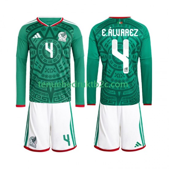 Thuisshirt Mexico Edson Alvarez 4 Voetbalteneu Kinderen WK 2026 L-S
