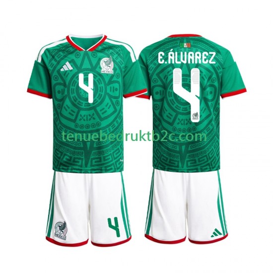 Thuisshirt Mexico Edson Alvarez 4 Voetbalteneu Kinderen WK 2026 S-S