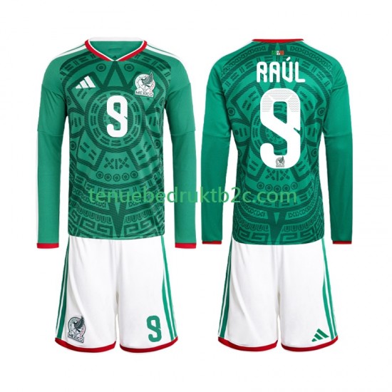 Thuisshirt Mexico Raul Jimenez 9 Voetbalteneu Kinderen WK 2026 L-S