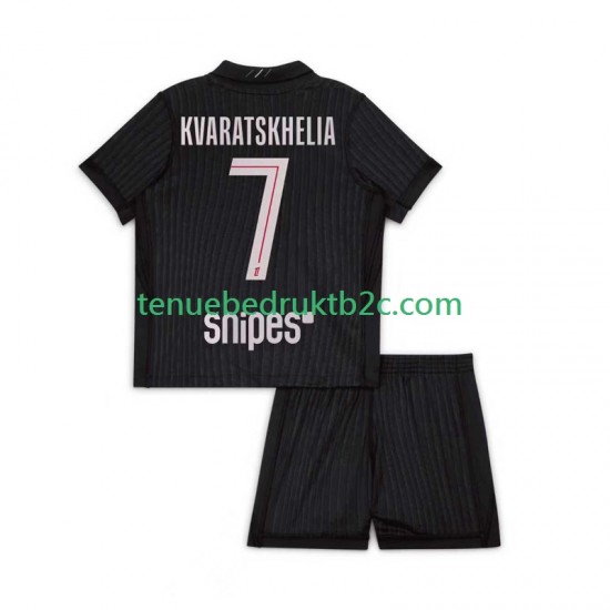 4de shirt Paris Saint-Germain Khvicha Kvaratskhelia 7 Voetbalteneu Kinderen 2025-26 S-S