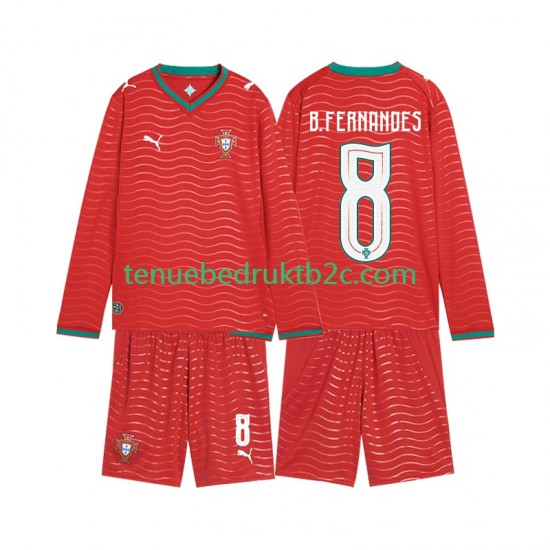 Thuisshirt Portugal Bruno Fernandes 8 Voetbalteneu Kinderen WK 2026 L-S