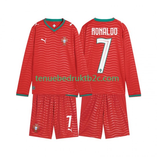 Thuisshirt Portugal Cristiano Ronaldo 7 Voetbalteneu Kinderen WK 2026 L-S