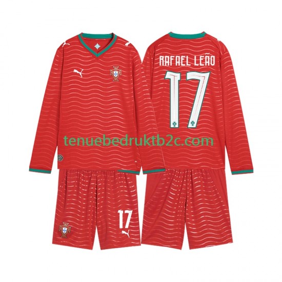 Thuisshirt Portugal Rafael Leao 17 Voetbalteneu Kinderen WK 2026 L-S