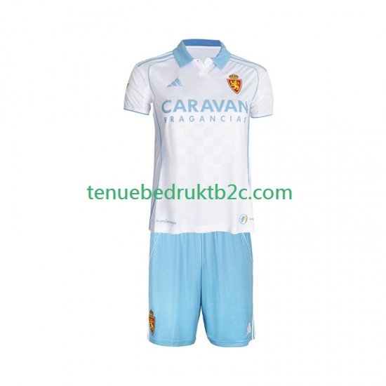 Thuisshirt Real Zaragoza Voetbalteneu Kinderen 2025-26 S-S