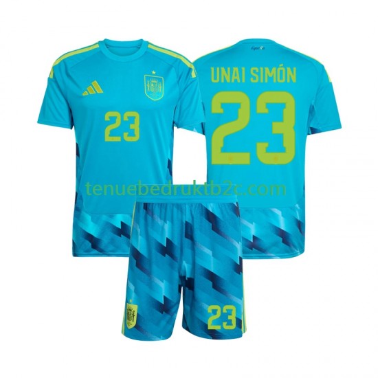 Thuisshirt Spanje Keeper Unai Simon 23 Voetbalteneu Kinderen WK 2026 S-S