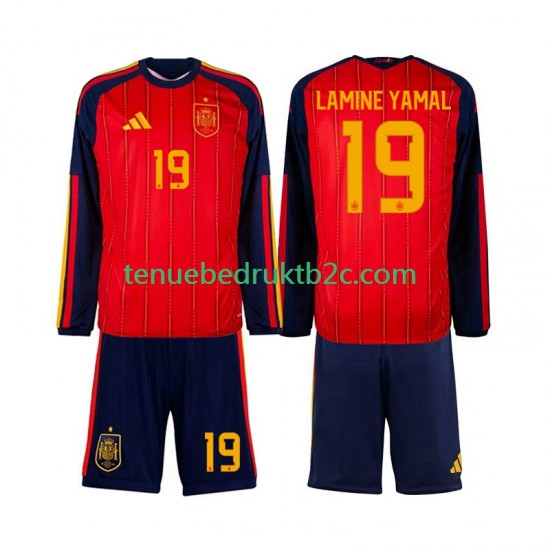 Thuisshirt Spanje Lamine Yamal 19 Voetbalteneu Kinderen WK 2026 L-S