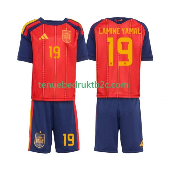 Thuisshirt Spanje Lamine Yamal 19 Voetbalteneu Kinderen WK 2026 S-S