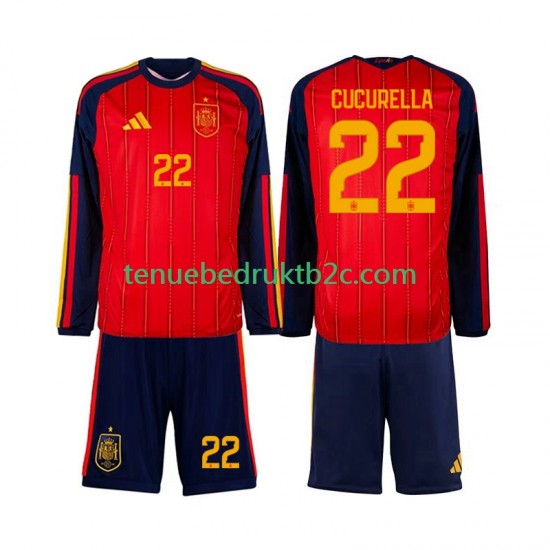 Thuisshirt Spanje Marc Cucurella 22 Voetbalteneu Kinderen WK 2026 L-S