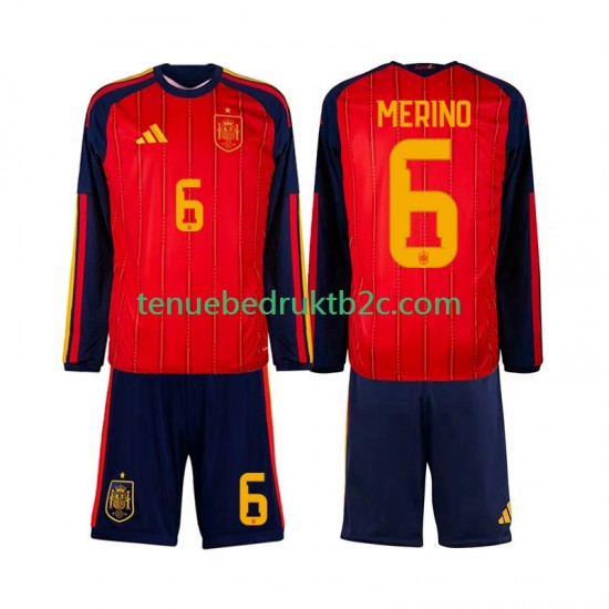 Thuisshirt Spanje Mikel Merino 6 Voetbalteneu Kinderen WK 2026 L-S