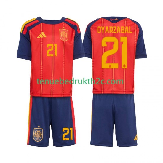 Thuisshirt Spanje Mikel Oyarzabal 21 Voetbalteneu Kinderen WK 2026 S-S
