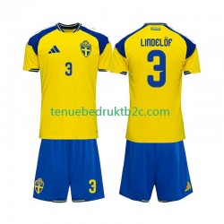 Thuisshirt Zweden Victor Lindelof 3 Voetbalteneu Kinderen 2026 S-S