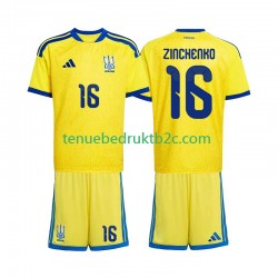 Thuisshirt Oekraïne Oleksandr Zinchenko 16 Voetbalteneu Kinderen WK 2026 S-S