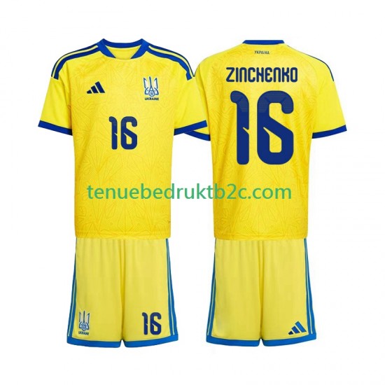 Thuisshirt Oekraïne Oleksandr Zinchenko 16 Voetbalteneu Kinderen WK 2026 S-S