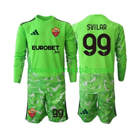 Thuisshirt AS Roma Keeper Mile Svilar 99 Voetbalteneu Kinderen 2026-27 L-S