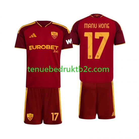 Thuisshirt AS Roma Manu Kone 17 Voetbalteneu Kinderen 2026-27 S-S