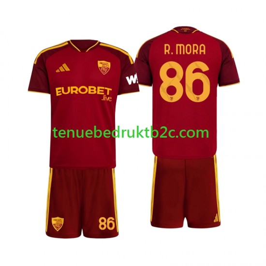 Thuisshirt AS Roma Rodrigo Mora 86 Voetbalteneu Kinderen 2026-27 S-S