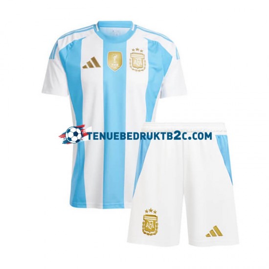 Thuisshirt Argentinië Copa America Voetbalteneu Kinderen 2024 S-S Blauw Wit