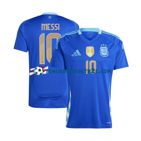 Uitshirt Argentinië Lionel Messi 10 Copa America Mannen 2024 S-S Blauw